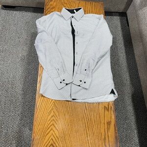 Men's Classic Black and White Patterned Shirt